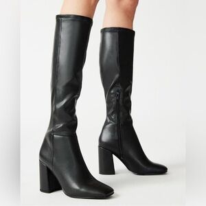 Steve Madden Lizah Women’s Black Casual Minimalist Knee Heel Boot Size 9.5